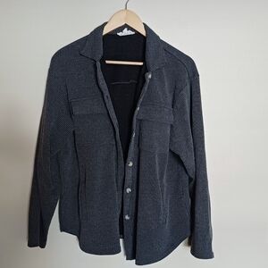 Peach Love California Black Striped Shirt Jacket